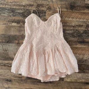 Pink Sequin Mini Dress
